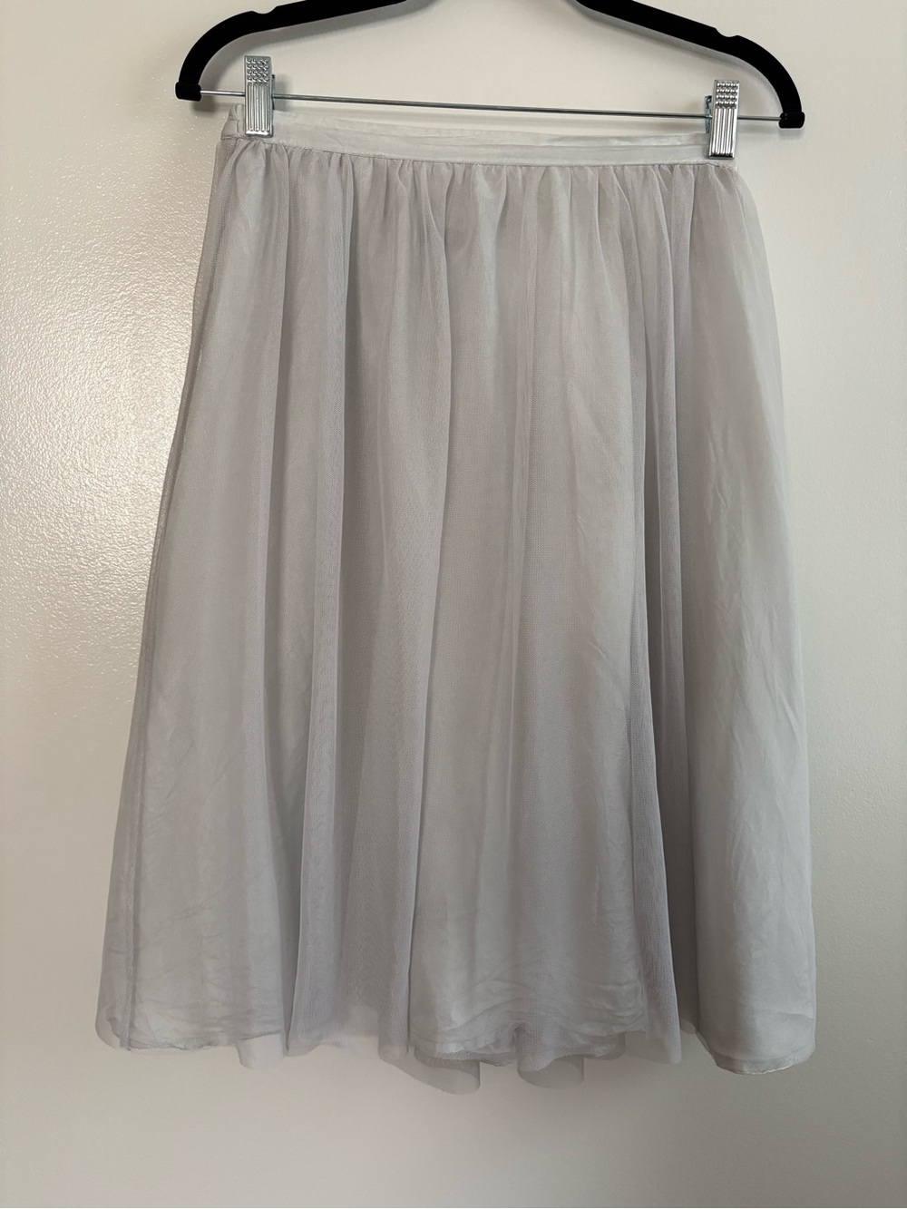 Zara Basic Grey Tulle Layered Midi Skirt Spain Size Medium